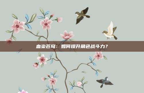 血染苍穹：如何提升角色战斗力？